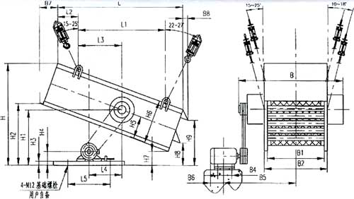 SZZ自定義中心振動(dòng)篩安裝尺寸圖 SZZ自定義中心振動(dòng)篩安裝尺寸圖