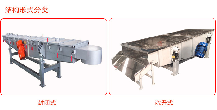 振動(dòng)輸送機(jī)分為封閉式與敞開式兩種。