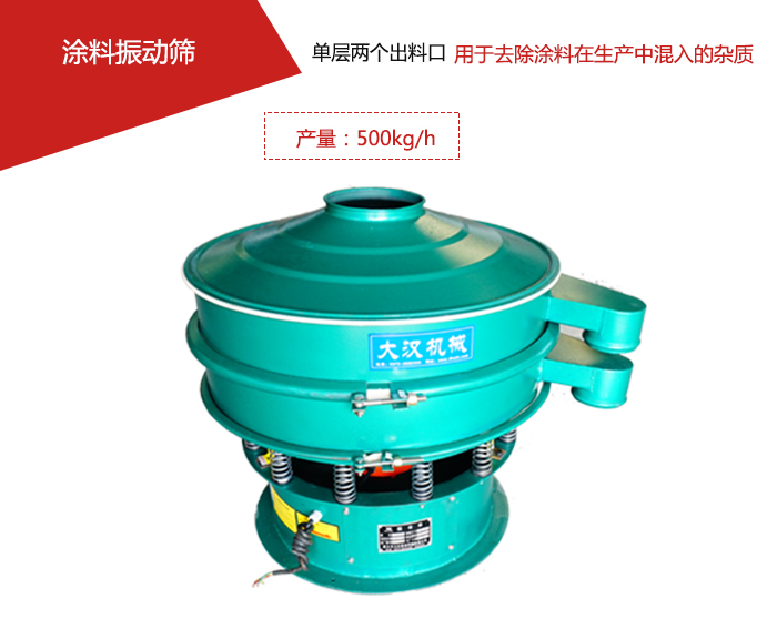 涂料屬于普通不易發(fā)生反應的物料，所以涂料振動篩采用的是碳鋼材質(zhì)。