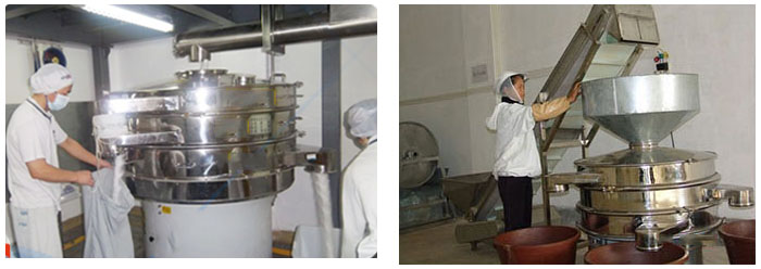 豆?jié){振動(dòng)篩豆?jié){篩分現(xiàn)場圖展示。